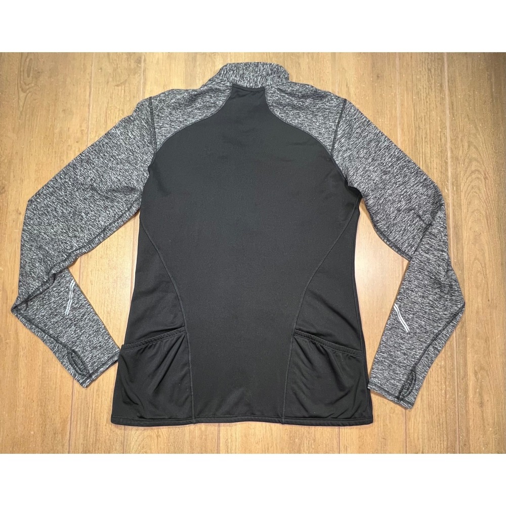 Brooks Womens Equilibrium Quarter Zip Fleece Running Top Black Grey Size‎ M - Picture 3 of 14